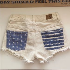 White shorts with patriotic pockets. Barely worn!